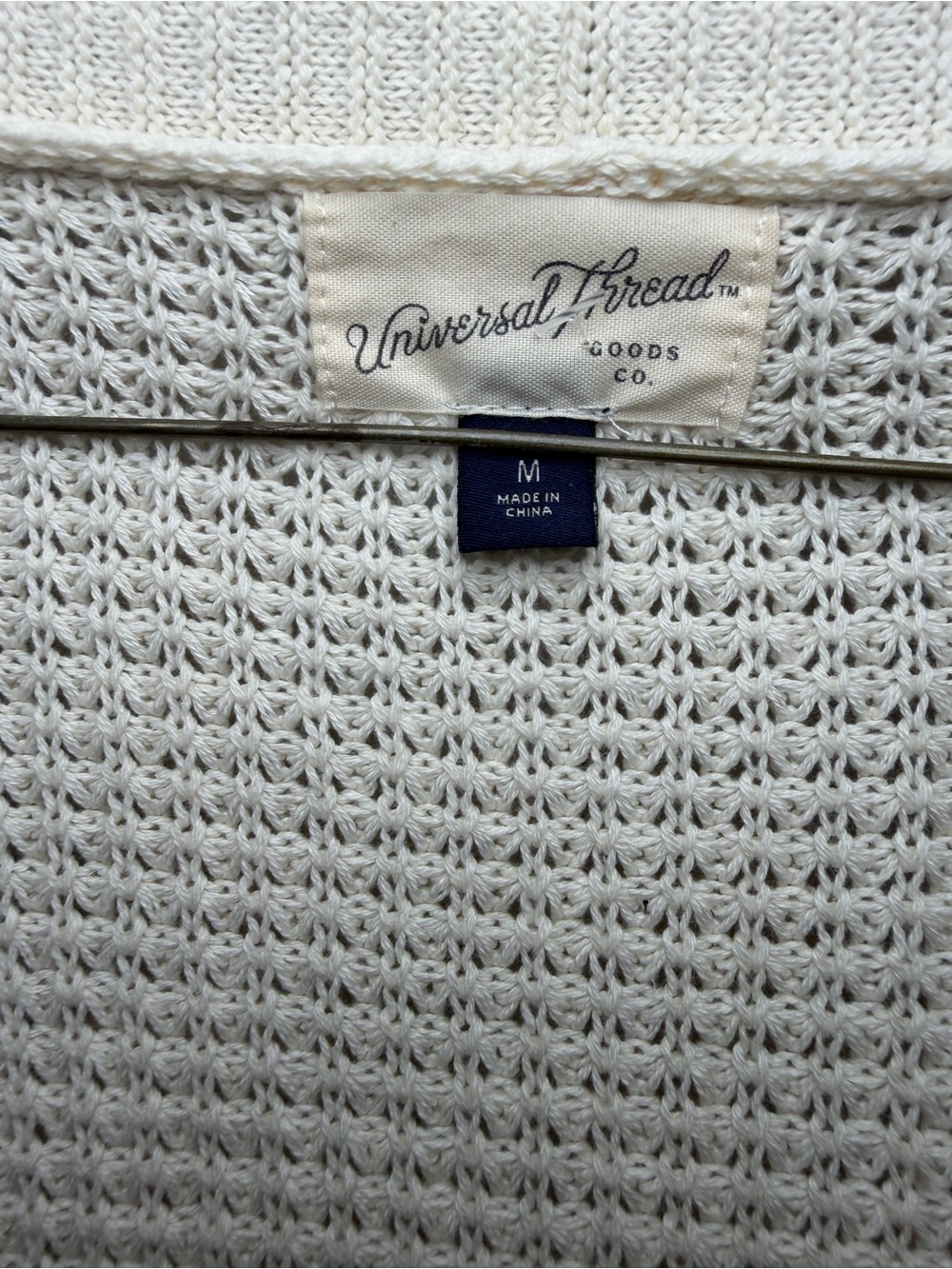 Universal Thread Cream Open-Front Waffle Cardigan - Picture 2 of 3